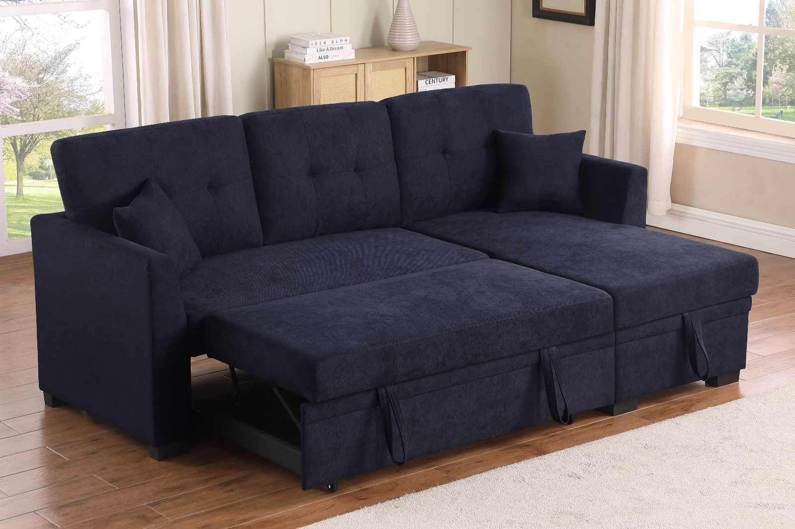 New! Reversible Sectional Sofa Bed, Sofabed, Sectional, Sectionals, Couch, Sofa, Sectional Sofs With Storage Chaise, Sectional Couch, Sleeper Sofa