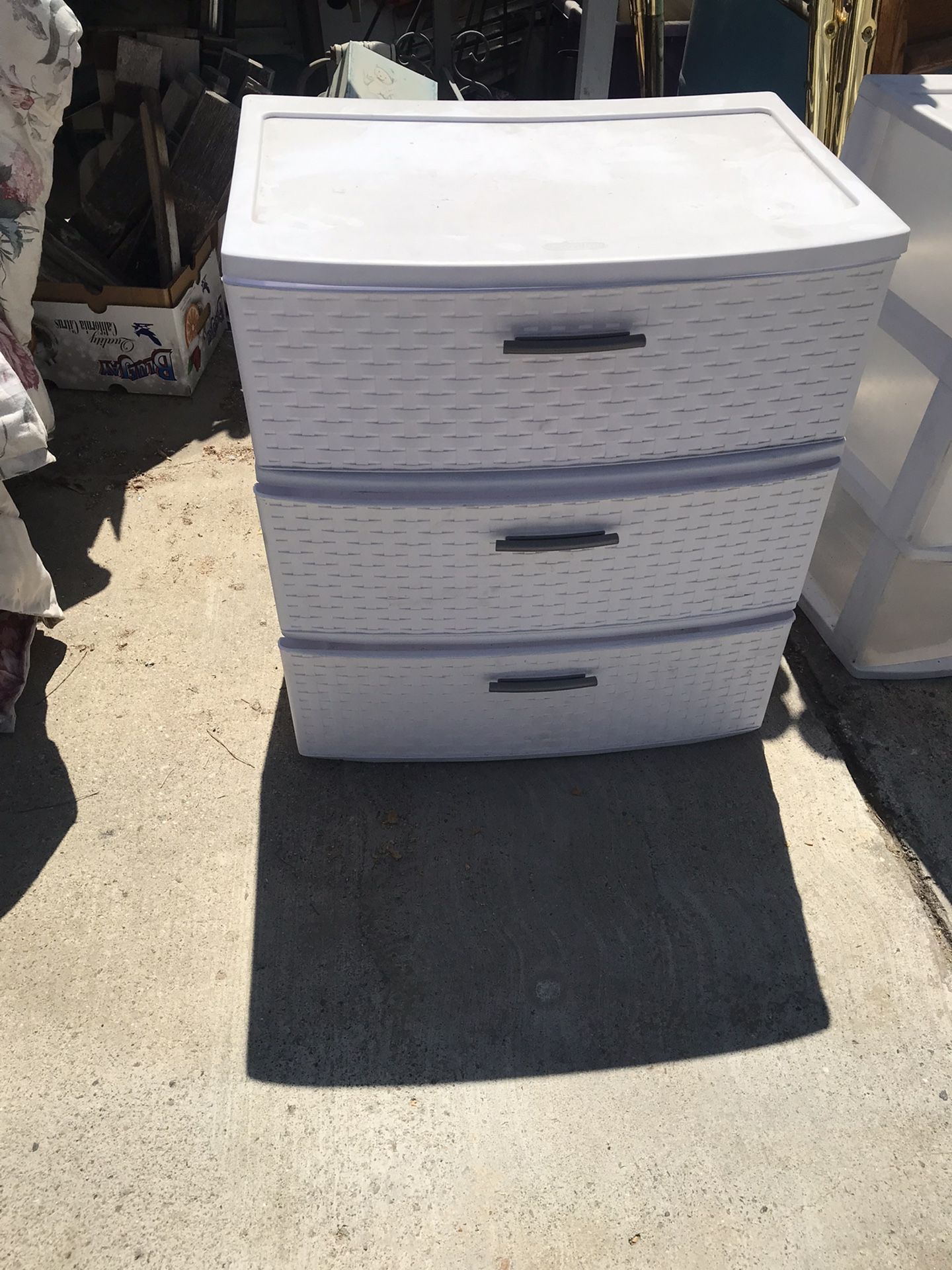 Sterilite White Basket Weave Large 3 Drawer Storage Unit $15.00