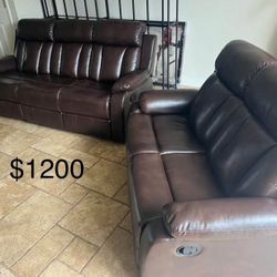 New Recliner Couch And Love Seat Set / Free Delivery 