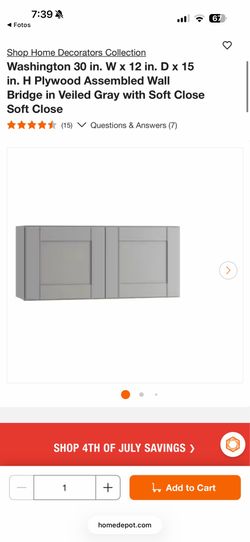 Home Decorators Washington 30 in. W x 12 in. D x 15 in. H Plywood Assembled Wall Bridge in Veiled $