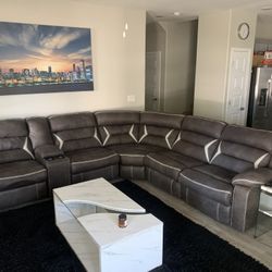 Gray Suede 4pc Sectional Couch ‼️READ DESCRIPTION‼️