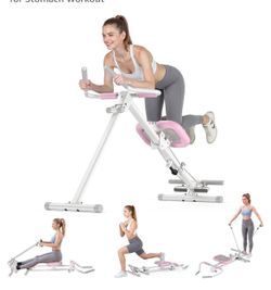 Ab Machine, Adjustable Ab Trainer Machine for Abs Workout at Home Gym, Foldable, Knee Protection, LCD Monitor, Device Holder, 400 LBS,Abdominal Traine