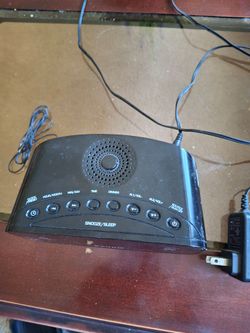 Black Alarm Clock Radio with Speaker