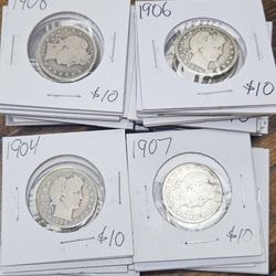 Silver Barber Quarters $10 Each!!