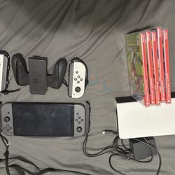 Switch With Extra Controllers And Games 