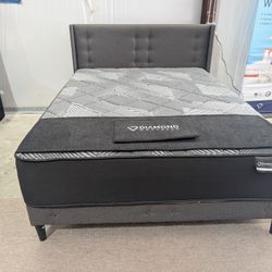Grey Platform Bed