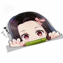 Demon Slayer Kamado Nezuko Car Sticker Lenticular Sticker Waterproof  Decals for Suitcase,Laptop