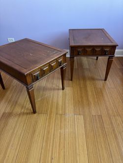 Pair of Solid Wood End Tables