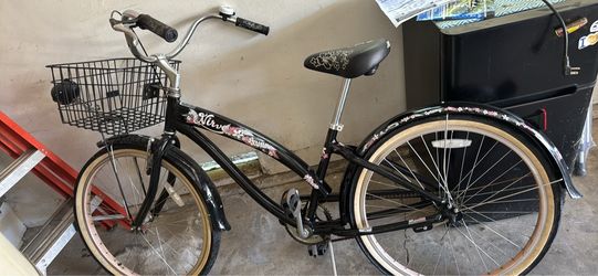 NIRVE Black Island Flower 3 Speed Beach Cruiser