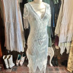 New 1920’s Flapper Mesh Beaded Dress