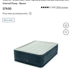 Intex Queen Size Air Mattress Built In Pump 