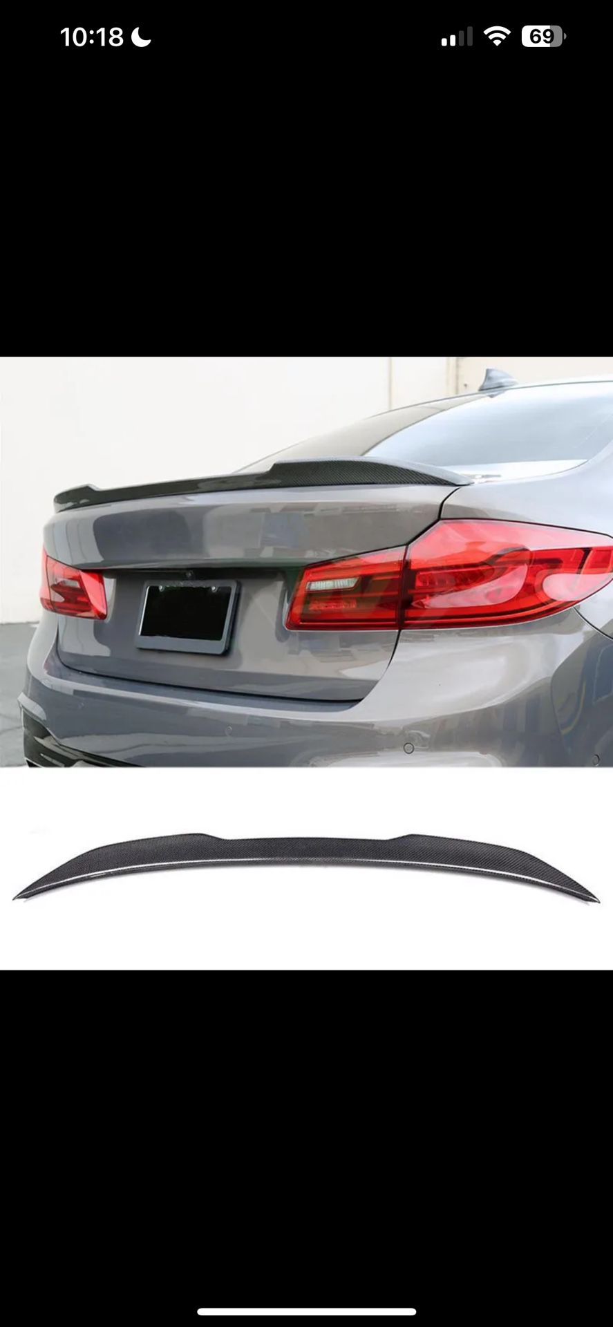 BMW 5 Series G30 PRO Style Carbon Fiber Look Rear Wing Spoiler