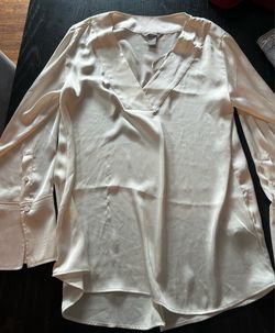 H&M white satin blouse size Small