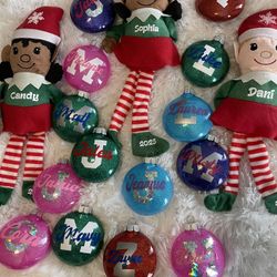 Personalized Elves And Christmas Ornaments