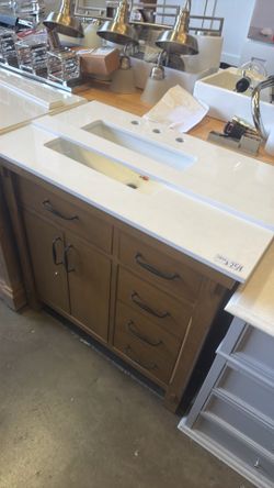 36 in vanity bathroom  (top line crack )