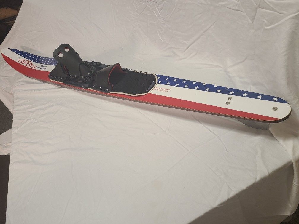 Vintage Taperflex Slalom Water Ski Concave Competition 65" USA Flag