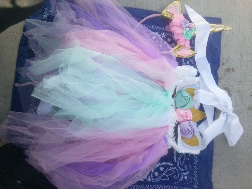 New- Girls Unicorn Princess Toddler Dress Sz 6