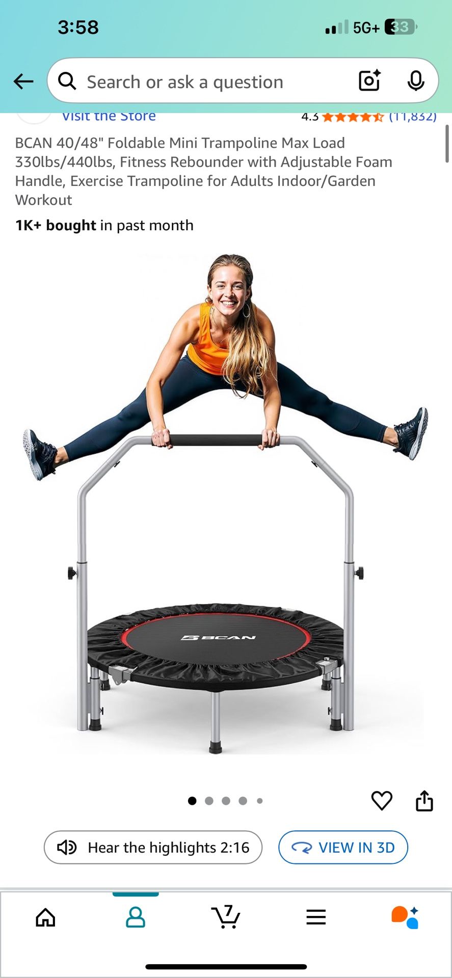 Fitness Rebounder - Adult Mini Trampoline