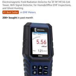 ERICKHILL EMF Meter, 3-in-1 Rechargeable Digital Electromagnetic Field Radiation Detector for EF RF MF,5G Cell Tower, WiFi Signal Detector, for Home&O