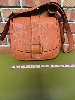 Michael Kors Maxine Lg Pebbled Leather Saddle Bag Orange - New w/tag