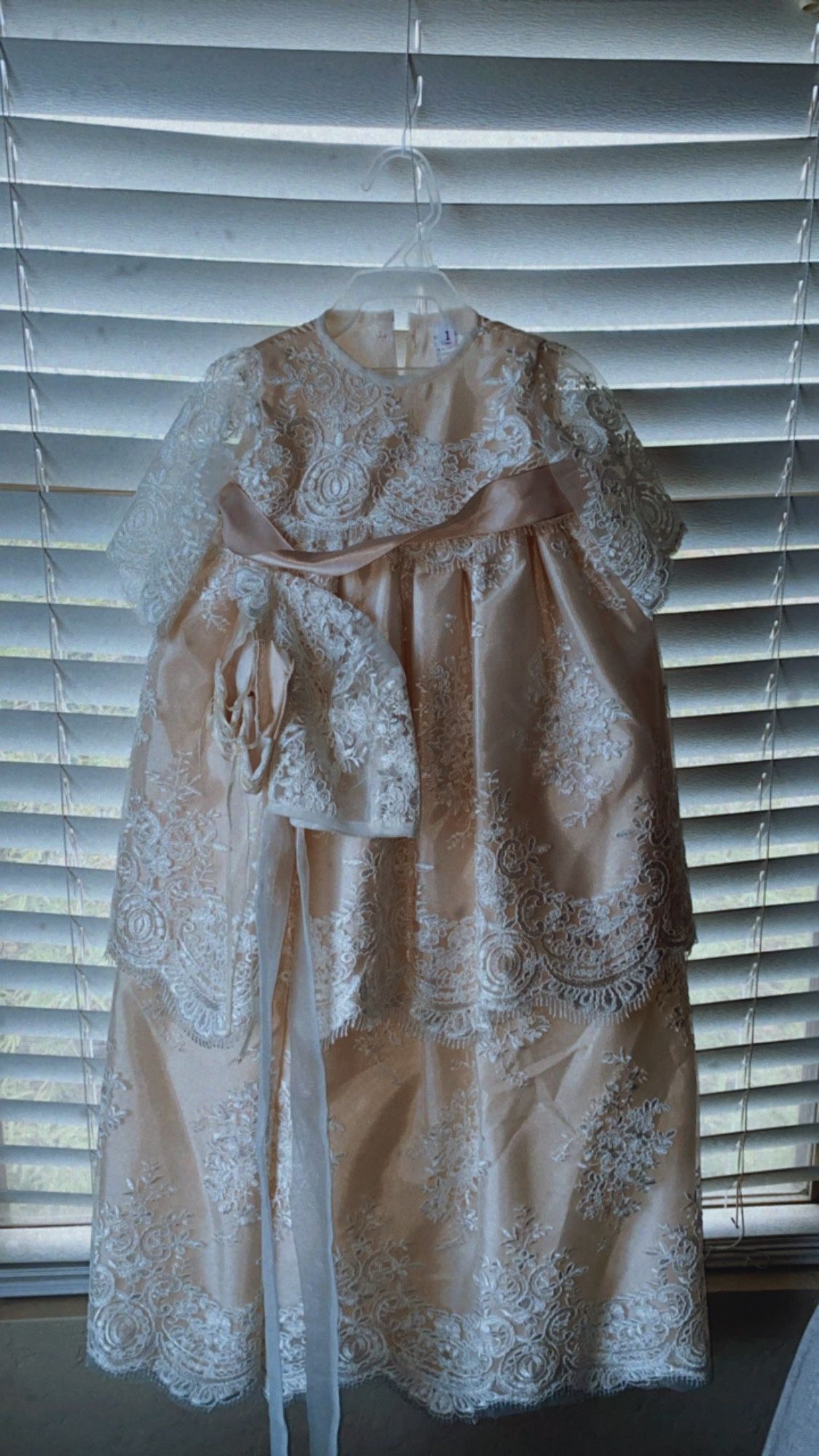 Brand New Beige Baptism Dress 6-12months 2piece 