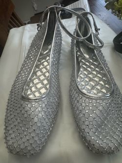Silver dress shoes