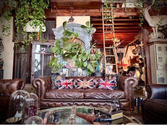 Kensington Restoration Hardware Chesterfield Sofa Espresso Brown Leather tufted couch!