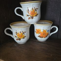 Vintage Floral Butterfly Mugs MCM Cottage Core 