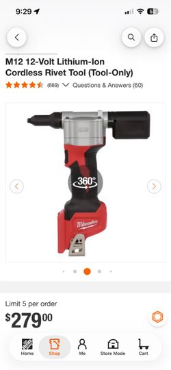 Milwaukee Rivet Tool- 12V Tool Only (read description and see pictures)