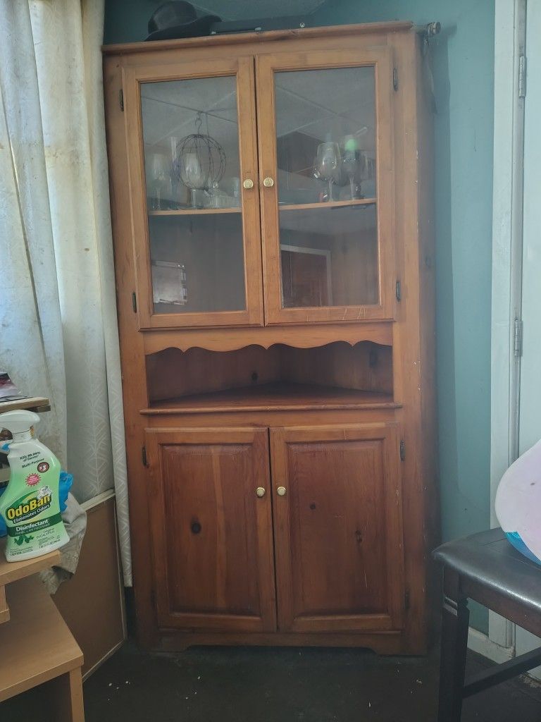 Farm Style Corner Cabinet/ Shelf