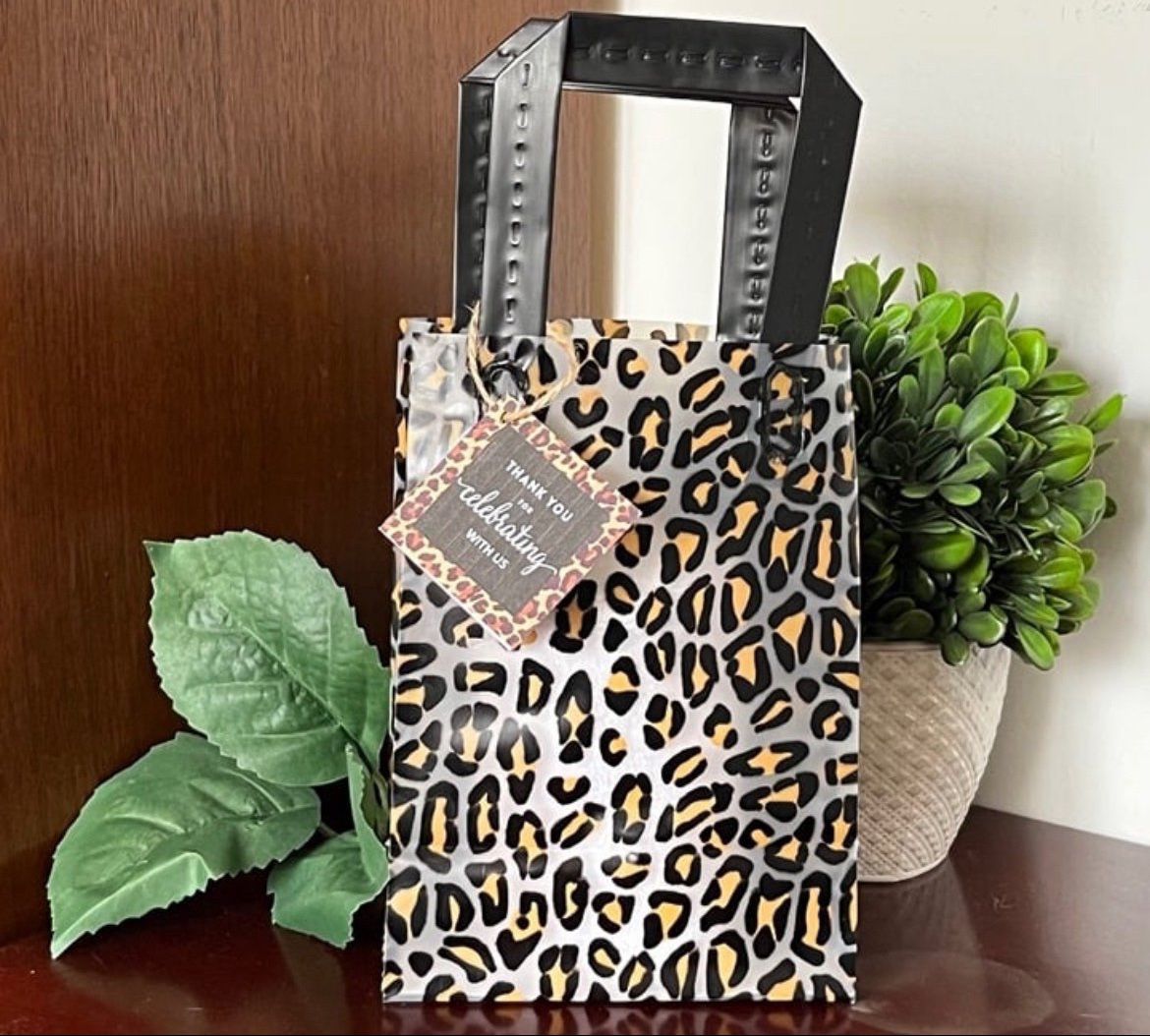 JUNGLE SAFARI LEOPARD frosted frosty wedding baby shower bridal party favor bags