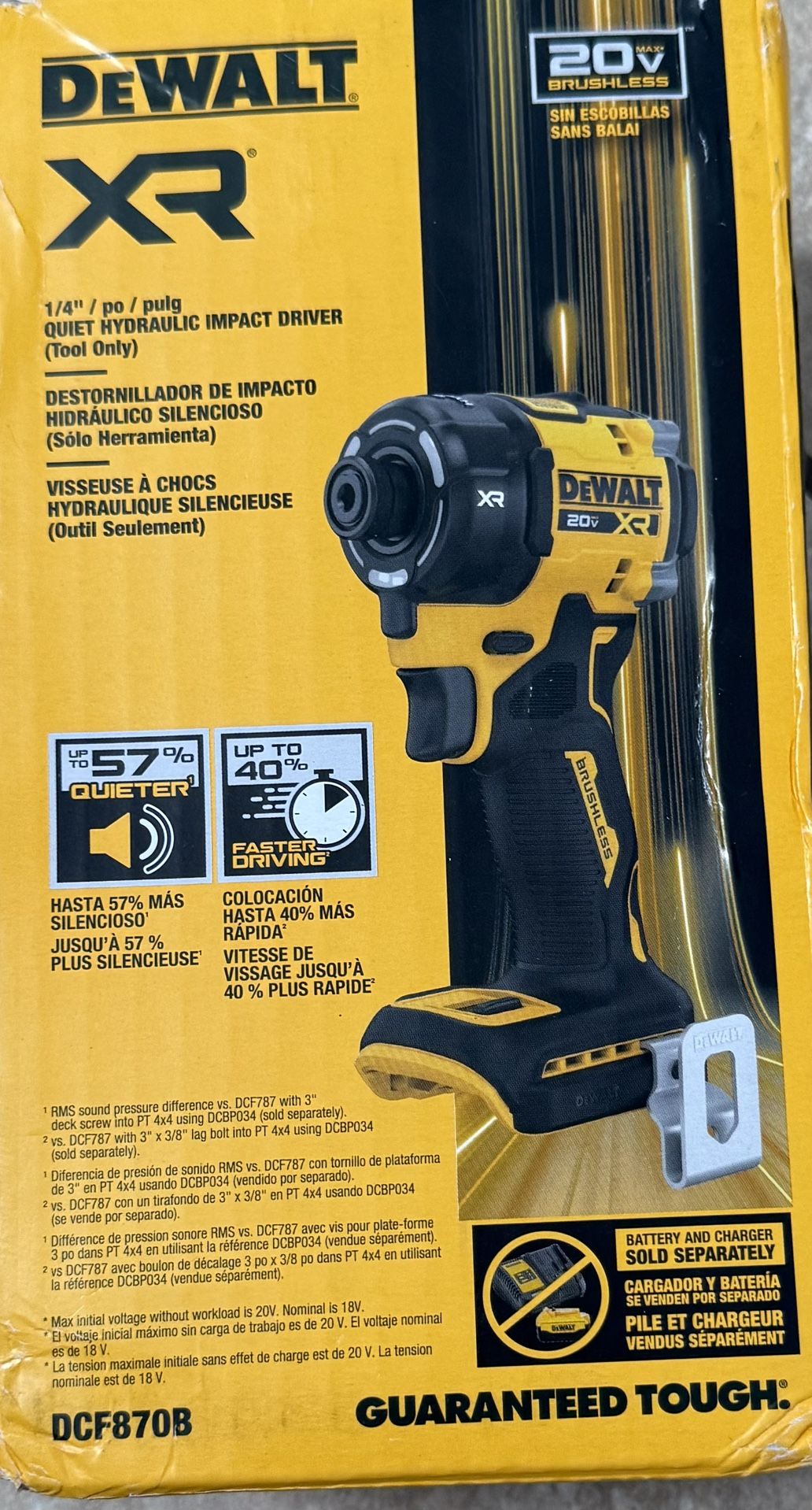 SPECIAL SALE ♨️OUR MOST POWERFUL Dewalt 20V MAX XR Brushless Cordless 1/4 in. Quiet Hydraulic Impact Driver (Tool-Only)