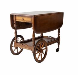 Mid Century Kling Colonial Drop Leaf Tea or Bar Cart