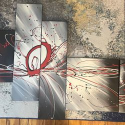 Large Red Abstract Painting