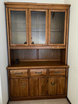 Bernhardt Solid Oak Hutch & Storage Cabinets