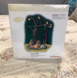 New Sealed Dept 56 Halloween Village Accessories ROCK-A-BYE VAMPIRE Coffin Tree