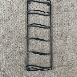 Pottery Barn Black wrought iron wall mount wine rack