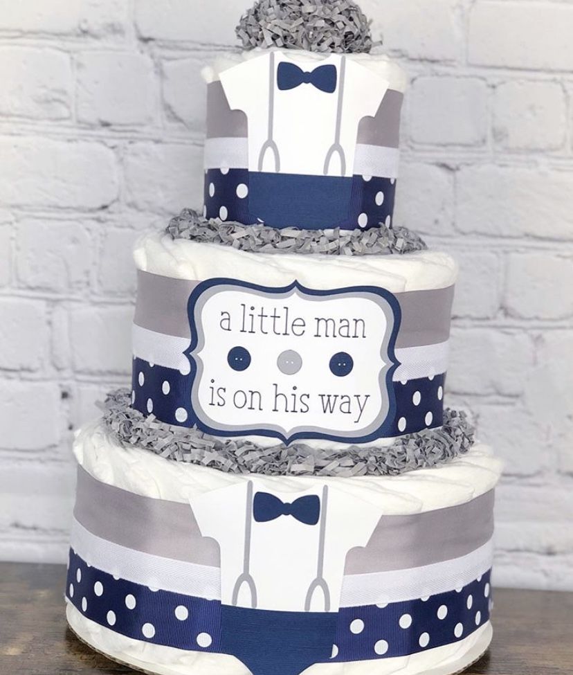 Little man diaper cake great for baby showers