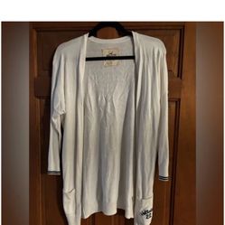 Holister Ladies Sweater Cardigan white Size L 