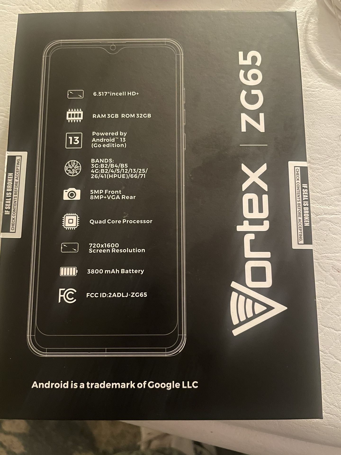 BRAND NEW ANDROID VORTEX SMARTPHONE ALREADY ACTIVATED WITH 2 year service $85