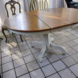 Sturdy Wooden Table W Leaf