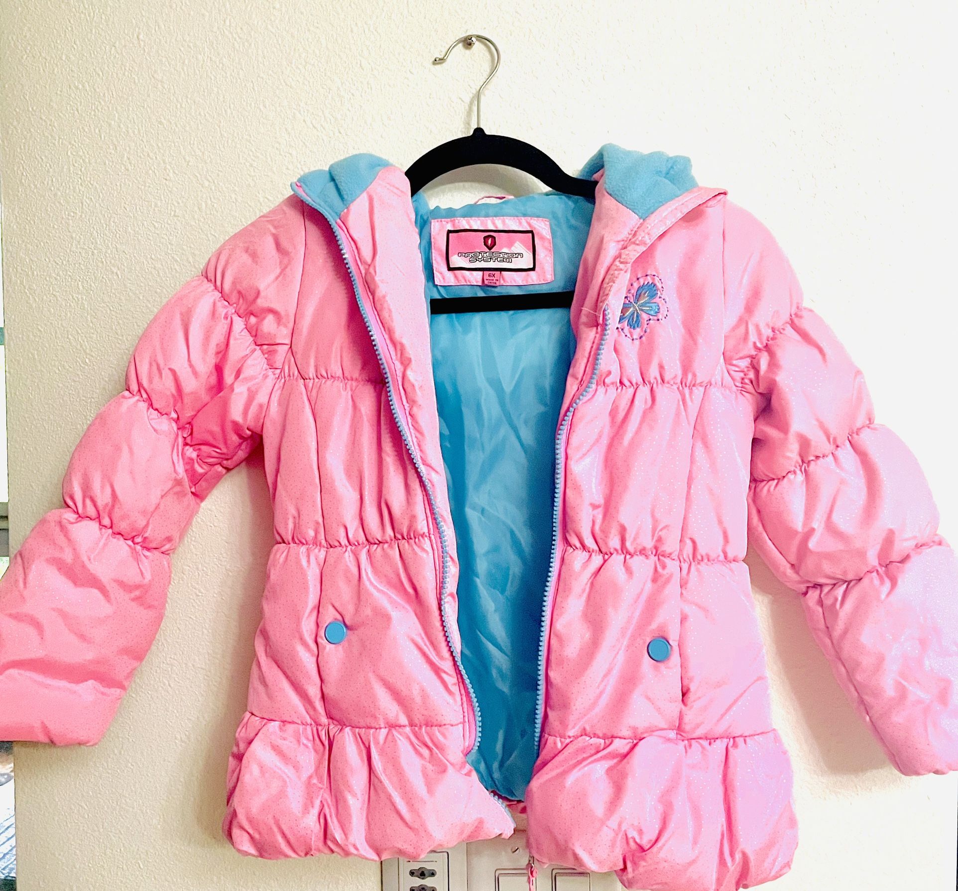 Pink Puffer Jacket Girls Size 6 Preowned