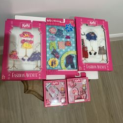 Set of 5 Vintage New Kelly, Little sister of Barbie, clothes & accessories