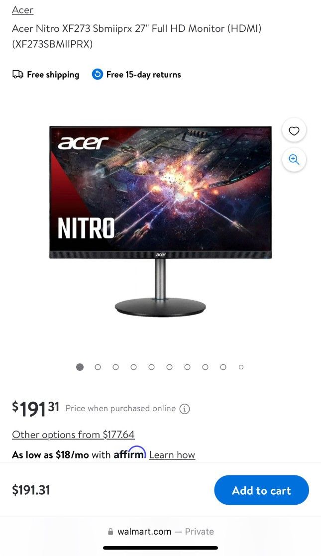 Acer 27inch Computer Monitor