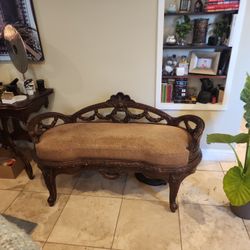 Ornate Cushioned Bench