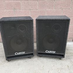 Two Carvin PA loudspeakers