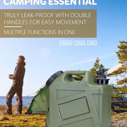 Water Container, Camping/Hikin, 2.6 Gallon Water Containers Jug, Military Green