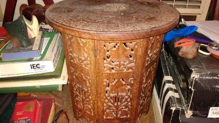 Solid wood carved table from INDIA 1950s