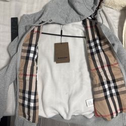 Burberry Zip-Up Cotton Blend Hoodie