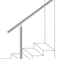 Handrails for Outdoor Steps, 304 Brushed Stainless Steel 
